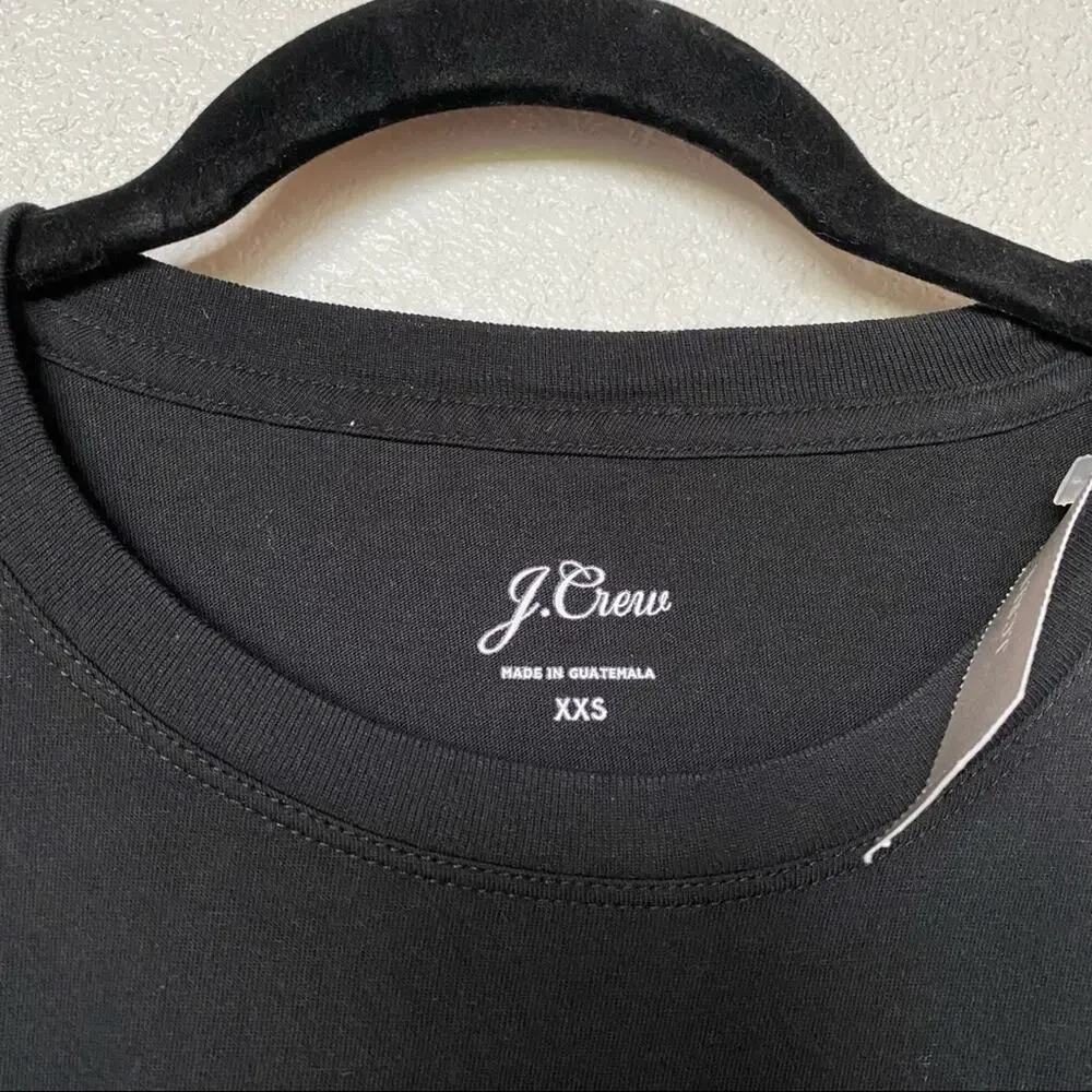 J. Crew Long Sleeve Crewneck Black Pocket Tee Size XXS